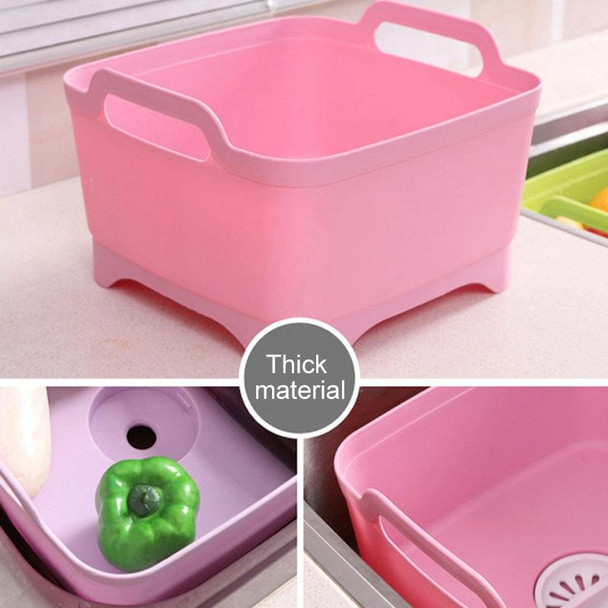 2 PCS Multifunctional Mobile Sink Kitchen Plastic Vegetable Washing Basket Fruit And Vegetable Storage Drain Basket(Green)