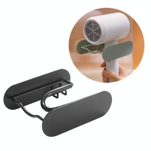 Bathroom Hair Dryer No Punching Iron Hanger(Black)