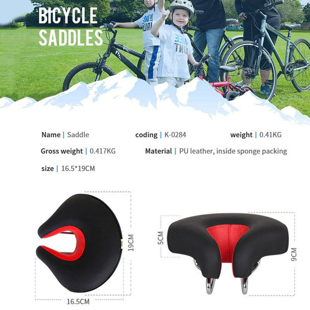 Noseless Bicycle Saddle Mountain Bike Thickened  Soft Cushion(Yellow)