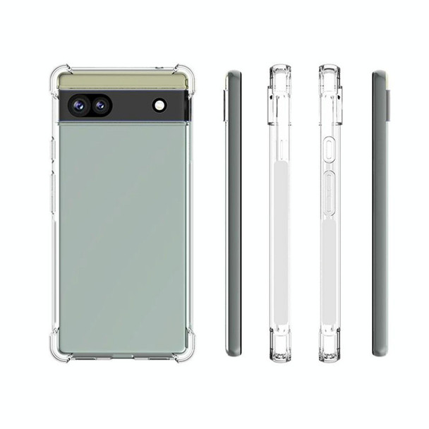 Google Pixel 6a Shockproof Non-slip Thickening TPU Phone Case(Transparent)