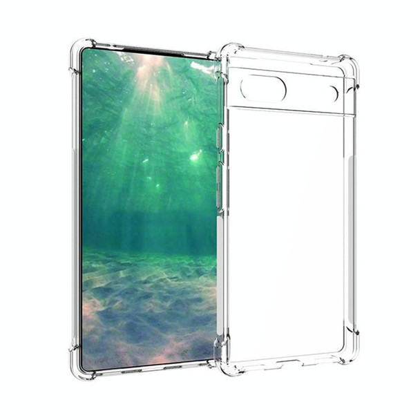 Google Pixel 6a Shockproof Non-slip Thickening TPU Phone Case(Transparent)