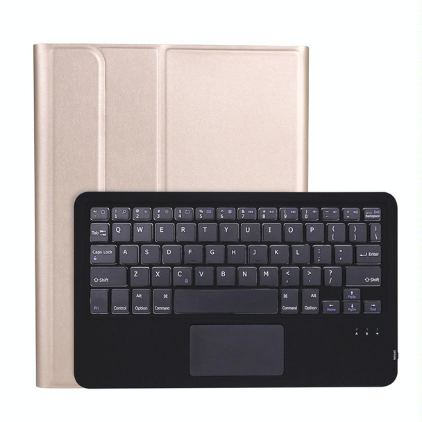 A11B-A Lambskin Texture Ultra-thin Bluetooth Keyboard Leatherette Case with Pen Holder & Touchpad - iPad Air 5 2022 / Air 4 2020 10.9 & Pro 11 inch 2021 / 2020 / 2018(Gold)