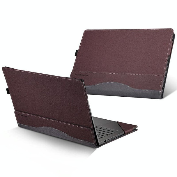 Laptop PU Leather Protective Case - Lenovo Yoga 520-14(Wine Red)