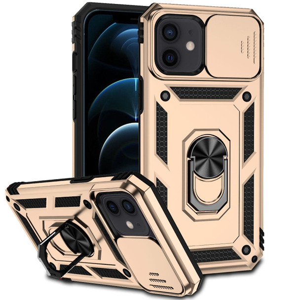 Sliding Camshield Holder Phone Case - iPhone 12 / 12 Pro(Gold)