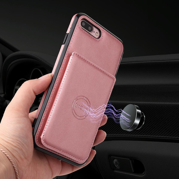 Calf Texture Magnetic Case - iPhone 8 Plus / 7 Plus(Rose Gold)