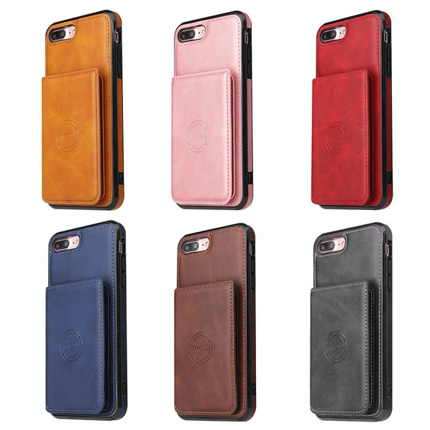 Calf Texture Magnetic Case - iPhone 8 Plus / 7 Plus(Blue)