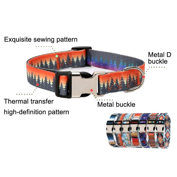 2 PCS Pet Ethnic Style Polyester Cotton Print Pattern Collar, Size: XL: 2.5x43-71cm(Diamond )