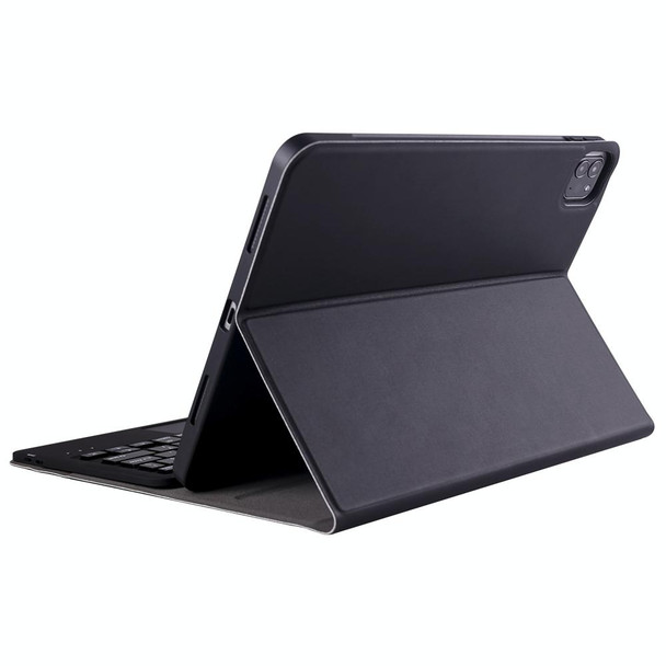 A11B-A Lambskin Texture Ultra-thin Bluetooth Keyboard Leatherette Case with Pen Holder & Touchpad - iPad Air 5 2022 / Air 4 2020 10.9 & Pro 11 inch 2021 / 2020 / 2018(Black)