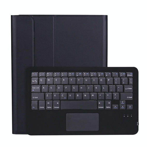 A11B-A Lambskin Texture Ultra-thin Bluetooth Keyboard Leatherette Case with Pen Holder & Touchpad - iPad Air 5 2022 / Air 4 2020 10.9 & Pro 11 inch 2021 / 2020 / 2018(Black)