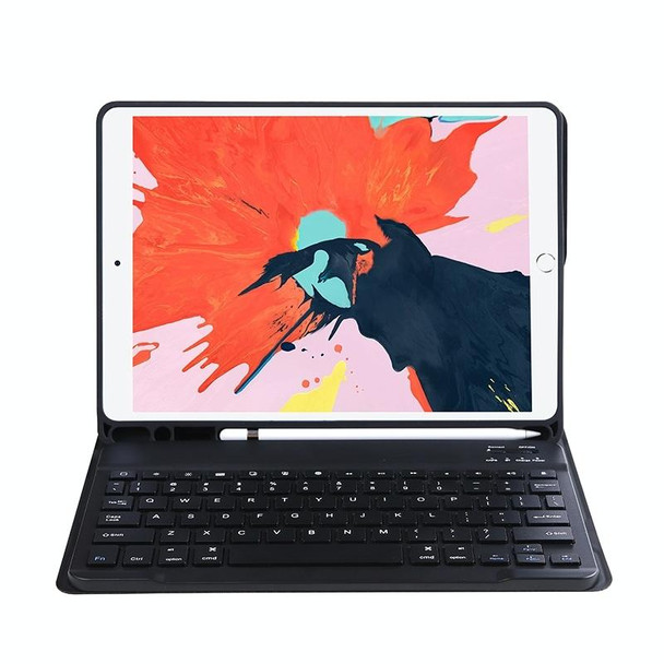 T098B Candy Color Skin Feel Texture Bluetooth Keyboard Leather Case with Pen Holder - iPad Air 4 10.9 2020 / Air 5 10.9 2022 (Black)