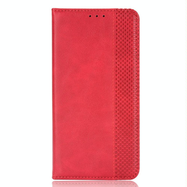 Infinix Hot 11s Magnetic Buckle Retro Texture Leather Case(Red)