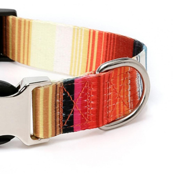 2 PCS Pet Ethnic Style Polyester Cotton Print Pattern Collar, Size: L: 2.5x38-61cm(Diamond )