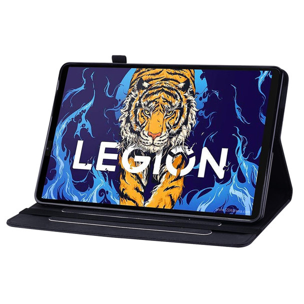 Lenovo Legion Y700 TB-9707F Skin Feel Solid Color Zipper Leather Tablet Case(Black)