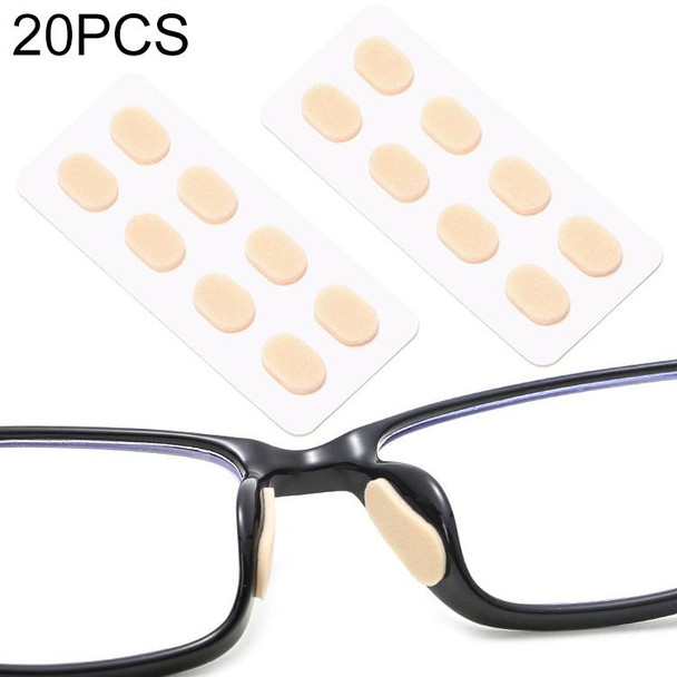 20 PCS Glasses Nose Strip Soft EVA Sponge Nose Mat Comfortable No Pressure Mark Does Not Remove Makeup Anti-Height Eye Frame Nose(Skin Color 1.5mm)