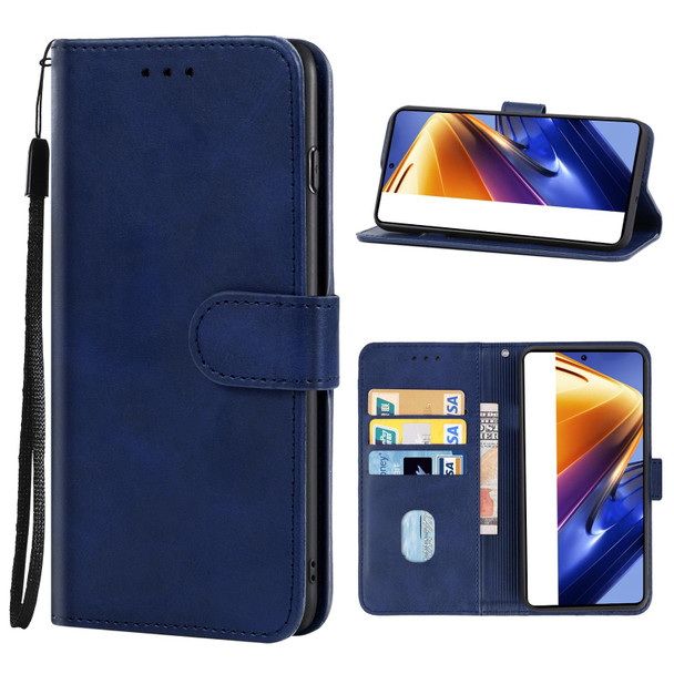 Leather Phone Case - Xiaomi Poco F4 GT(Blue)
