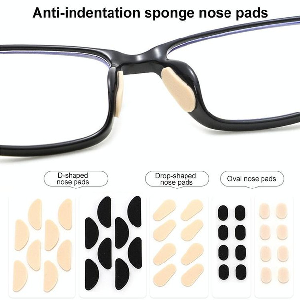20 PCS Glasses Nose Strip Soft EVA Sponge Nose Mat Comfortable No Pressure Mark Does Not Remove Makeup Anti-Height Eye Frame Nose(D-type Black 1.0mm)