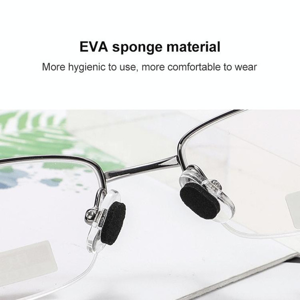 20 PCS Glasses Nose Strip Soft EVA Sponge Nose Mat Comfortable No Pressure Mark Does Not Remove Makeup Anti-Height Eye Frame Nose(D-type Black 1.0mm)