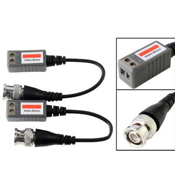 2 PCS 1 Channel Passive Video Transceiver(Grey)