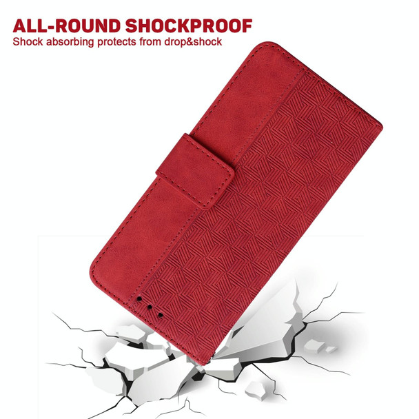 Xiaomi Redmi Note 10 4G / Note 10S Geometric Embossed Leather Phone Case(Red)