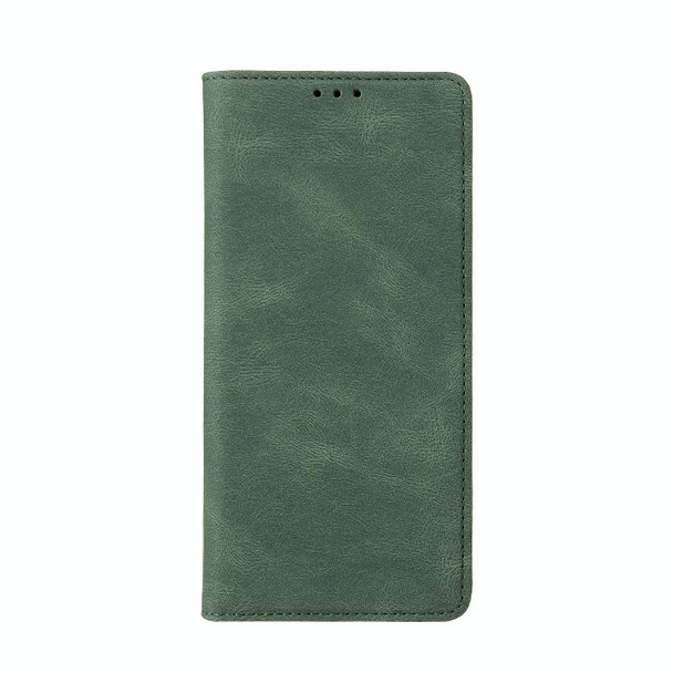 Xiaomi Redmi Note 10 Simple Suction Closure Horizontal Flip Leather Case with Holder & Card Slot & Wallet(Green)