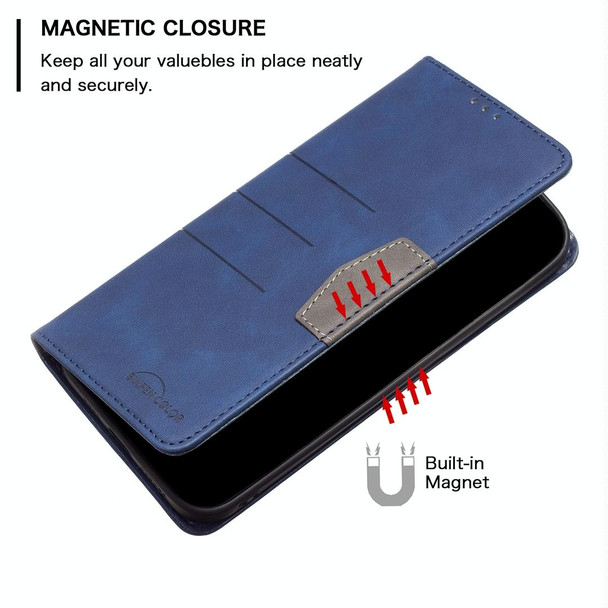 Xiaomi Redmi 10C Magnetic Splicing Leather Phone Case(Blue)