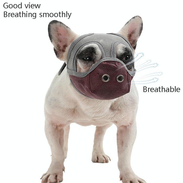 Bulldog Mouth Cover Flat Face Dog Anti-Eat Anti-Bite Drinkable Water Mouth Cover S(Gray)