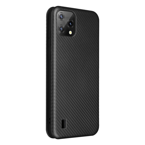 Blackview A55 Carbon Fiber Texture Magnetic Horizontal Flip PU Phone Case(Black)