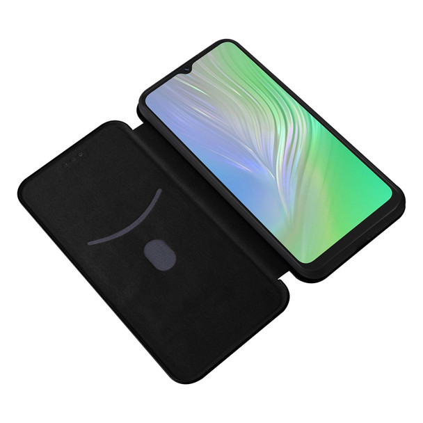 Blackview A55 Carbon Fiber Texture Magnetic Horizontal Flip PU Phone Case(Black)