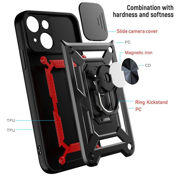 Sliding Camera Cover Design TPU+PC Phone Case - iPhone 14, Small Quantity Recommended Before iPhone 14 Launching(Silver)