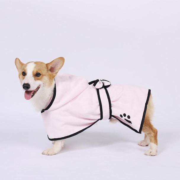 Dog Water Absorbing Towel Cat Bath Towel Bathrobes Pet Supplies XS(Pink)