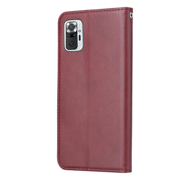 Xiaomi Redmi Note 10 Pro / Note 10 Pro Max Knead Skin Texture Horizontal Flip Leather Case with Photo Frame & Holder & Card Slots & Wallet(Wine Red)