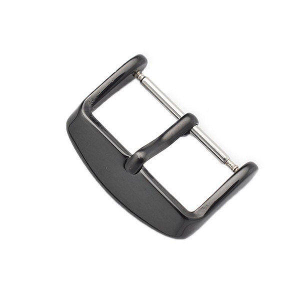 10 PCS IP Plated Stainless Steel Pin Buckle Watch Accessories, Color: Black 18mm