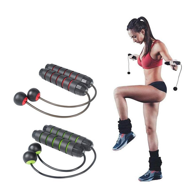 2 PCS Indoor Ropeless Skipping Fitness Exercise Weight Rope(Black+ Weight )