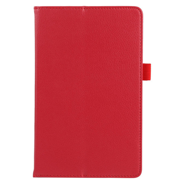 Lenovo Tab M8 Litchi Texture Solid Color Horizontal Flip Leather Case with Holder & Pen Slot(Red)