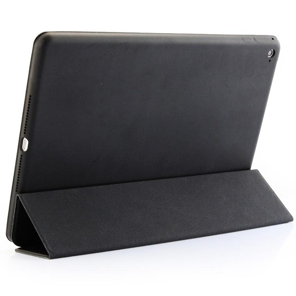 3-fold Naturally Treated Smart Leatherette Case with Sleep / Wake-up Function & Holder for iPad Air 2(Black)