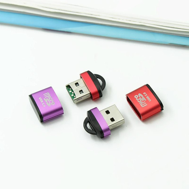 10 PCS 480Mbps Mini Micro SD Card Mobile Phone High-Speed TF Memory Card Reader Computer Car Speaker Card Reader(Purple)