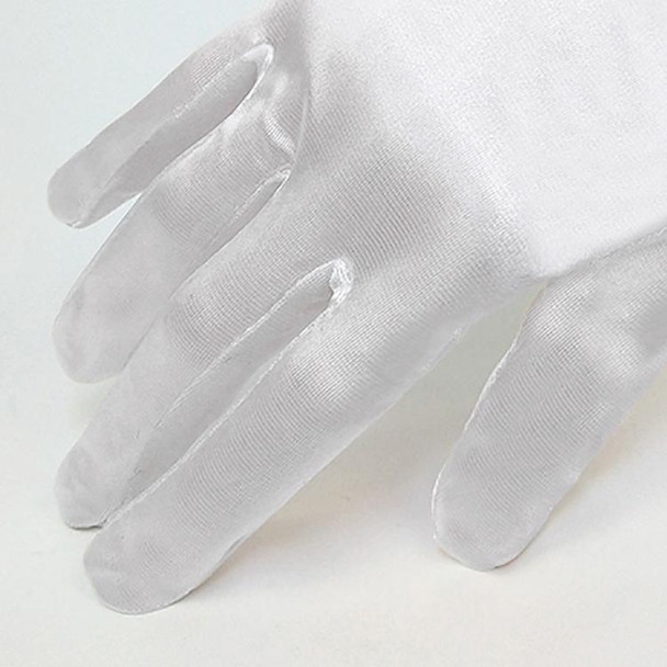 Bride Gloves Satin Long Vintage Travel Sunscreen Dress Wedding Gloves(White)