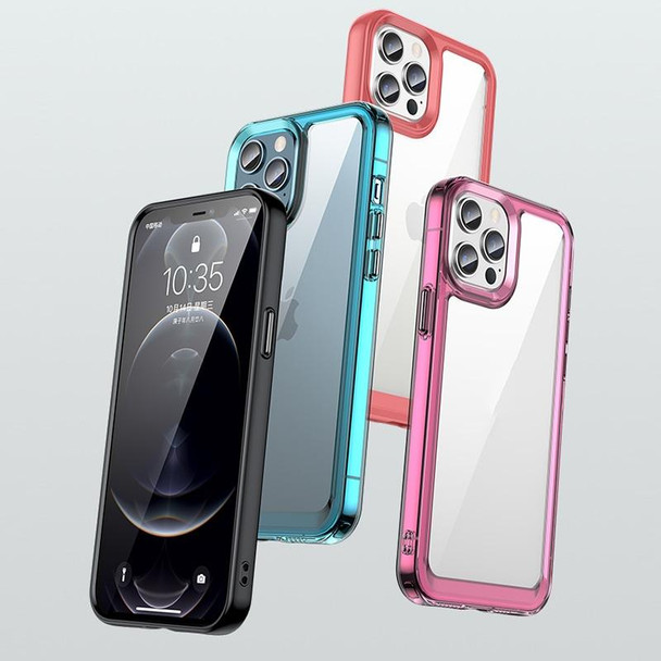 Colorful Series Acrylic + TPU Phone Case - iPhone 13 Pro(Transparent Blue)