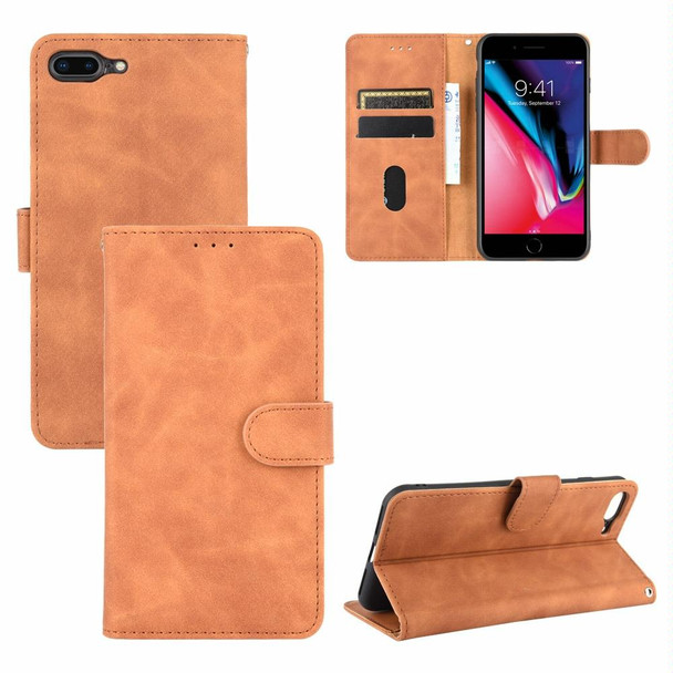 Skin Feel Magnetic Calf Leather Case - iPhone SE 2022 / SE 2020 / 8 / 7(Brown)