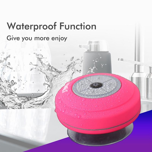 BTS-08 Wireless Bluetooth Speaker Waterproof Led FM Radio Subwoofer Bluetooth Column TF Card Suction Cup Mini Shower Speaker(Pink)