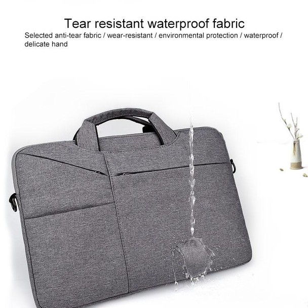 ST02S Waterproof Tear Resistance Hidden Portable Strap One-shoulder Handbag for 14.1 inch Laptops, with Suitcase Belt(Black)