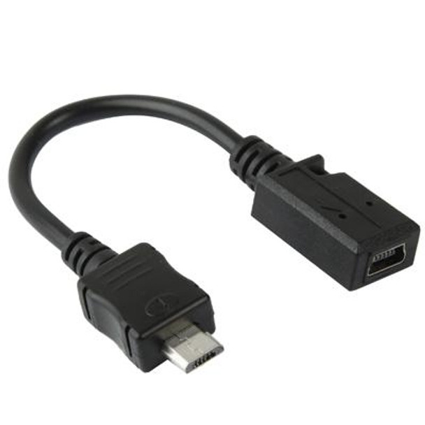 Mini USB Female to Micro USB Male Cable Adapter, Length: 13cm(Black)