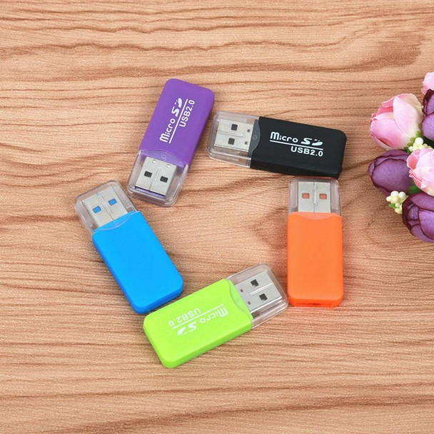 20 PCS Portable USB 2.0 Micro SD TF T-Flash Card Reader Adapter, up to 480Mbps, Random Color Delivery