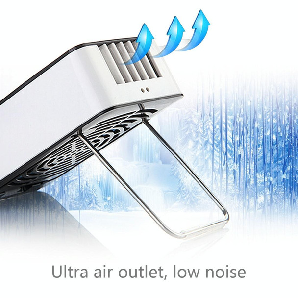 Hand-Held USB Air Condition Fan with Holder(Blue)