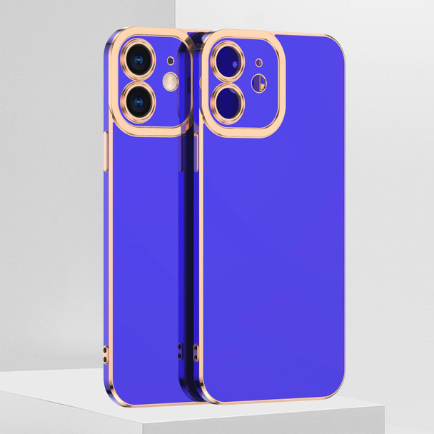 6D Electroplated TPU Phone Case - iPhone 12 mini(Blue)