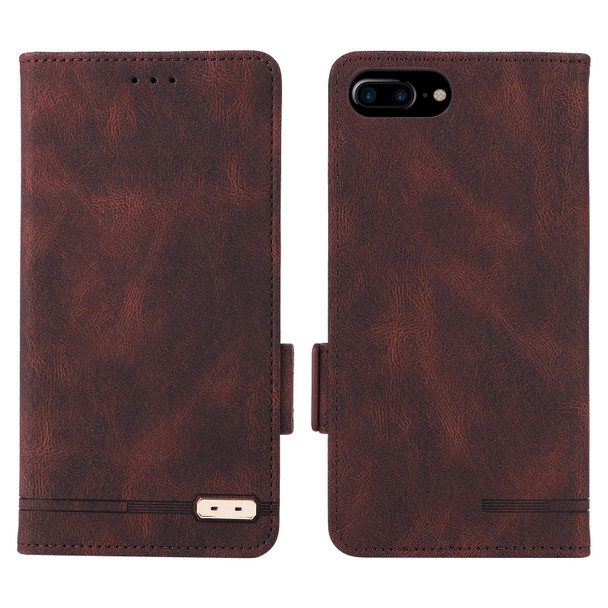 Magnetic Clasp Leather Phone Case - iPhone SE 2022 / SE 2020 / 8 / 7(Brown)