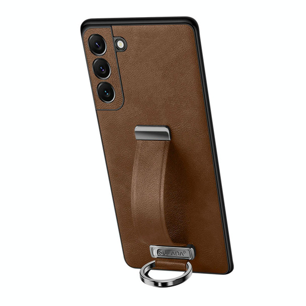 Samsung Galaxy S22+ 5G SULADA Cool Series PC + Leather Texture Skin Feel Shockproof Phone Case(Brown)