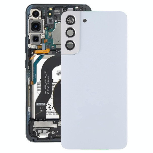 Battery Back Cover with Camera Lens Cover for Samsung Galaxy S22+ 5G SM-S906B(White)