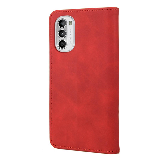 Motorola Moto G52 Skin Feel Splicing Leather Phone Case(Red)