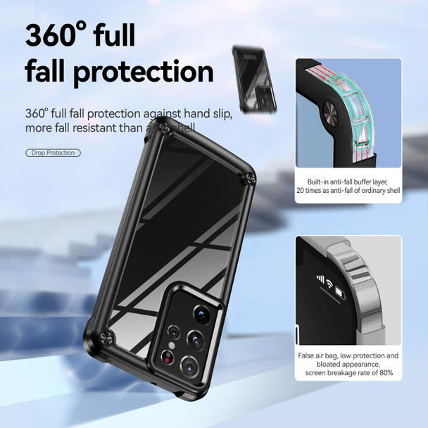 Samsung Galaxy S21 Ultra 5G TPU + PC Lens Protection Phone Case(Black)